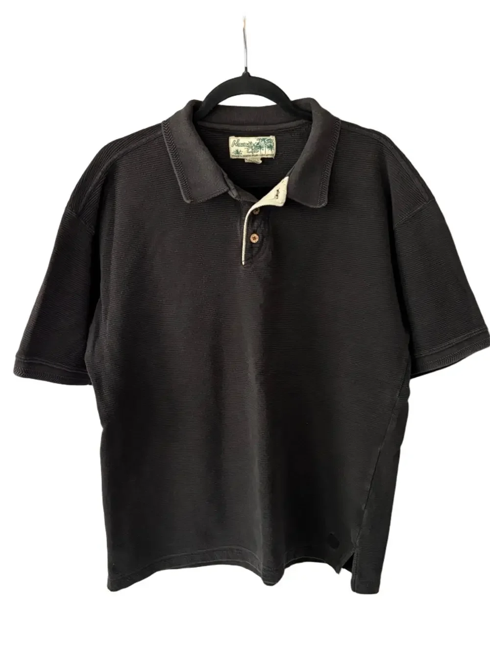 Vintage Havana Jack’s Cafe Waffle Knit Polo Shirt XL 100% Cotton Surf Casual Y2K